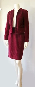 Gonna blazer vintage vino de casa cotone velluto grigio punti svizzeri tuta marrone XXS - Foto 1 di 9