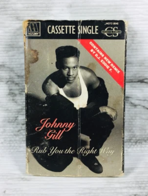 JOHNNY GILL - RUB YOU THE RIGHT WAY (1990) CASSETTE SINGLE (w/ REMIX) R&B SOUL - Imagem 1 de 4