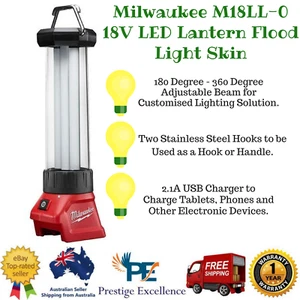 Milwaukee M18LL-0 18V LED Lantern Flood Light Skin with 2.1A USB Charger Torches - Picture 1 of 2