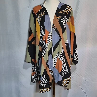 Women's Bob Mackie "Wearable Art" Open Front Lightweight Jacket Boho ~ one size - Image 1 of 4