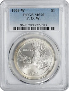 1994-W POW Prisoner Silver Commemorative Dollar MS70 PCGS Mint State 70 - Picture 1 of 2