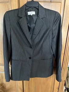 Calvin Klein Damen Jacke Grau Nadelstreifen Größe 12 Rauchfrei Zuhause🌺 - Bild 1 von 4