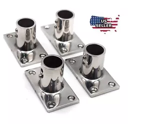 4 PCS~316 Stainless Steel Boat Hand Rail Fitting 90 Degree 7/8" Rectangular Base - Bild 1 von 3