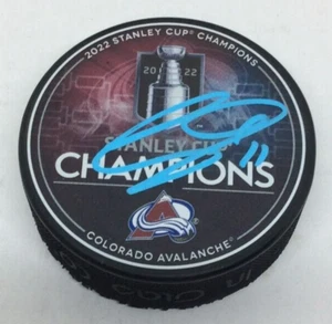 ANDREW COGLIANO SIGNED COLORADO AVALANCHE 2022 STANLEY CUP PUCK W/ CASE COA - Picture 1 of 1