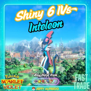 ✨️ Shiny 6IV Inteleon ✨ Online Ready | Pokémon Scarlet & Violet 🚀 Fast | EV'd - Picture 1 of 8