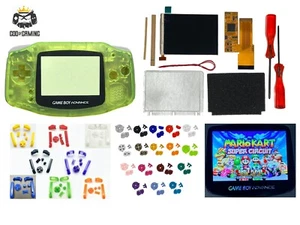 Nintendo Game Boy Advance GBA V2 IPS LCD Kit Housing Shell NEON YELLOW PRE-CUT - Picture 1 of 6