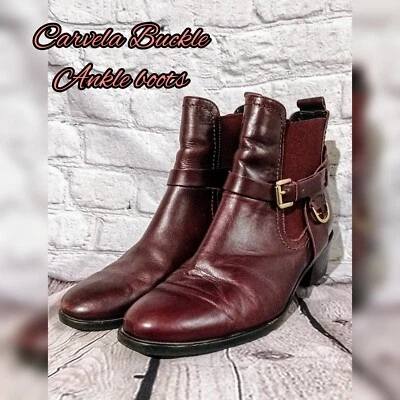 ASOS Carvela Saddle Leather Buckle Flat Ankle Booties  - Image 1 of 4