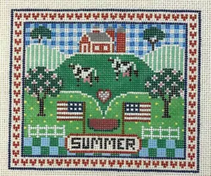 Susan Treglown Needlepoint Design Summer Hand Painted Canvas 11 x 12 - Picture 1 of 8
