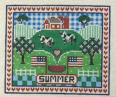 Susan Treglown Needlepoint Design Summer Hand Painted Canvas 11 x 12 - Image 1 of 4