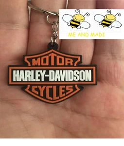 HARLEY DAVIDSON MOTORBIKE CYCLE FAT BOY SOFTAIL NIGHT SPORTS CAR PVC KEYRING - Picture 1 of 2