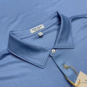 Peter Millar “I’LL HAVE IT NEAT” Cocktail Print Polo Shirt Blue Men’s Size XL - Picture 1 of 4