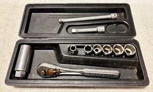 CRAFTSMAN 43784 -V- 3/8 RATCHET + MIXED SOCKET SET MADE IN USA 10 Piece & Case - Picture 1 of 6