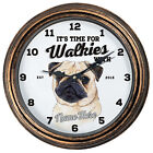 Personalised Kitchen Clock Pug Round Wall Hanging Dog Home Cute Gift DC52