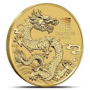 2024 1/10 oz Australian Gold Lunar Dragon Coin (BU) - Picture 1 of 2