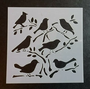 BIRDS STENCIL 130mm x 130mm - Picture 1 of 1