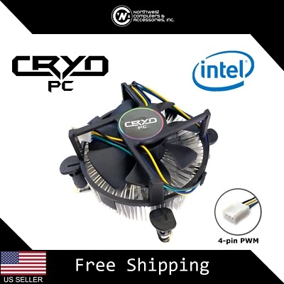Intel Stock Cooler CPU Heatsink 4pin PWM Fan 90mm 1151 1155 1156 Cryo-PC