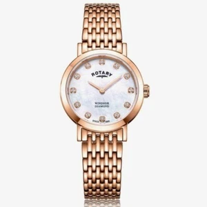 Rotary Damenuhr Windsor Diamant Roségold Ton LB05304/41/D UVP £219 - Bild 1 von 3