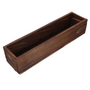 Wooden Flower Pot Window Box Succulent Pots Large Outdoor Planter Bowl - Picture 1 of 12