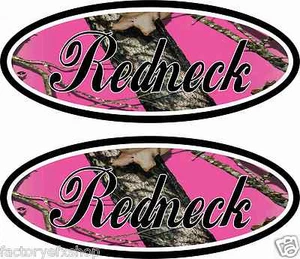 Custom Ford REDNECK Decal Emblem f250 f350 F150 Ranger Excursion Pink Camouflage - Foto 1 di 8