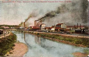 Postcard OH Ohio Youngstown Bessemer Plant Republic Steel 1908 - Picture 1 of 1