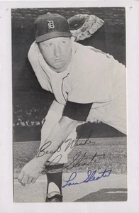 1957 Graphic Arts Baseball Postcard Lou Sleator Detroit Tigers  Autograph Front - Picture 1 of 2