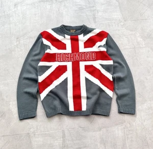 RARE British Britain England Flag Punk Gothic Knit Sweater John Richmond - Bild 1 von 7