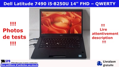 Dell Latitude 7490 i5‑8250U 14" FHD Fonctionnel incomplet – Win11 testé – QWERTY - Photo 1/4