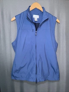 Cutter & Buck Women Outdoors Vest Size Small Blue 2-way Zip Pockets Cinch Back - Picture 1 of 14