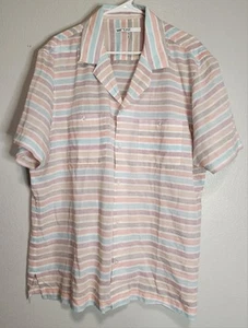 MR TURK Herren Kurzarm Button Up Sommer Hemd Pastell Streifen Gr. 2XL XXL - Bild 1 von 6