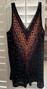 Xhilaration Target Navy Boho Tank Top Indie Fairy Sheer siehe Maße - Bild 1 von 10