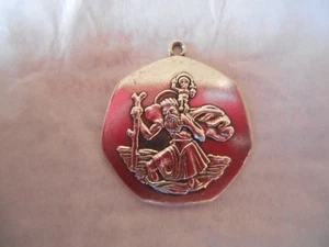 SOLID Silver Hexagonal St Christopher Pendant FOR A Necklace HALLMARKED - Picture 1 of 8