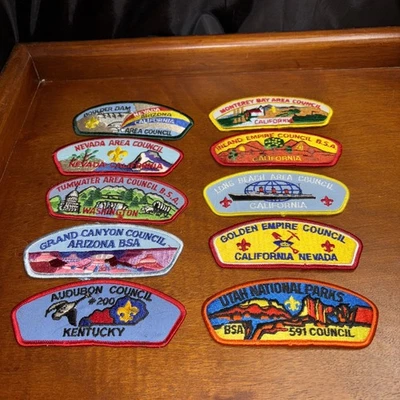 Lot of 10 Scouts BSA Council Shoulder Patches Several States No Duplicates NEW - Image 1 of 2
