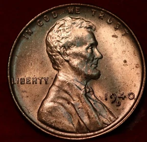 Uncirculated Red 1940-D Denver Mint Copper Lincoln Wheat Cent - Picture 1 of 2