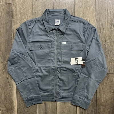 NUEVO CON ETIQUETAS Lee Workwear Utility Cremallera Chaqueta Camionero Para Hombres M Mezcla de Algodón Azul Pizarra Y2K Foto 1 de 4