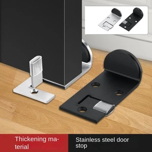 Stainless Steel Folding Door Stop No Drilling Door Holder New Door Wedge Door - Picture 1 of 12