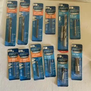 Century Drill & Tool LOT OF 12 LEFT HAND DRILLS, COMBO DRILL AND TAP SET & TAPS - Picture 1 of 4