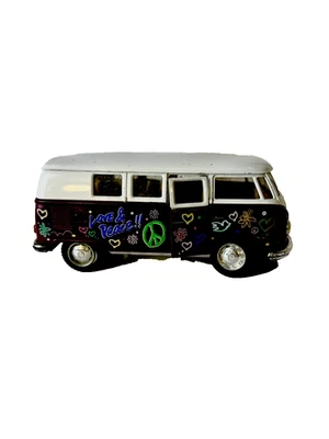 Kinsmart 1962 Volkswagen VW Classical Bus 1:32 Scale Diecast 5" Hippie Van Love - Image 1 of 4