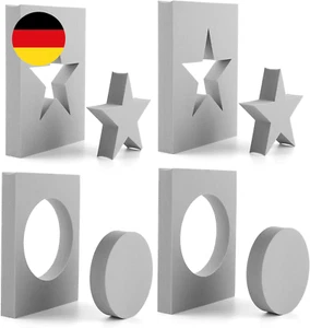 4 Stück Stern-, Kreisstempelschaum-Stempel, grau, formbare Schaumstoff-Stempel, - Bild 1 von 9