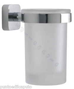 Accessori bagno bicchiere porta spazzolini a muro Maya in ottone cromato - Foto 1 di 1