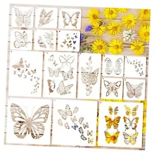 16 Pieces Butterfly Stencils for Painting, Reusable Plastic 16pcs butterfly - Picture 1 of 8