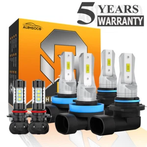 For Ram 1500 2500 3500 2013-2018 Combo LED Headlight Fog Light Bulbs Xenon White - Picture 1 of 16