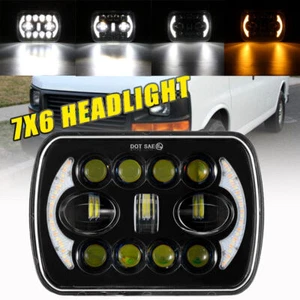 For 1986-1993 Mazda Pickup B2000 B2200 B2600 7X6 LED Headlight H4 Plug Bulb DRL - Picture 1 of 12