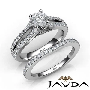 Anillo de compromiso redondo de diamantes para boda Peekaboo de 1,83 quilates GIA E-VVS1 con oro - Imagen 1 de 12