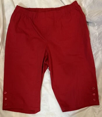 Allison Daley Capri Pants Woman Size 20W Red Pull On Elastic Waist Pull On 4 Pot - Image 1 of 4