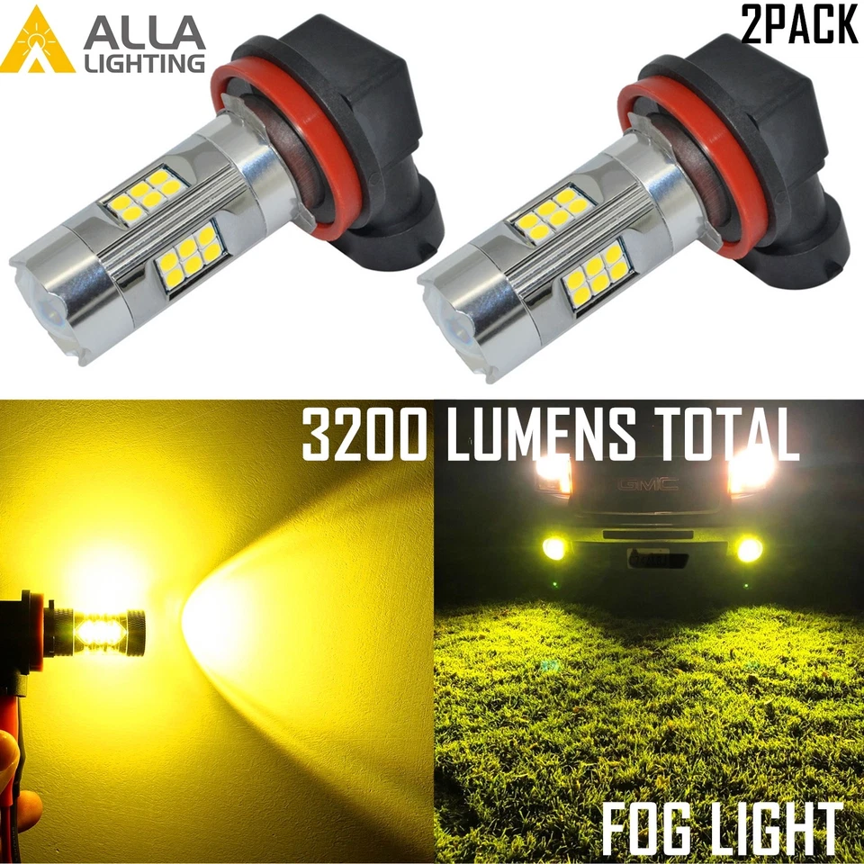 Alla Lighting 3200LM H8 H8LL 27-LED Driving Fog Light Bulb Lamp Golden Yellow  - Image 1 of 4