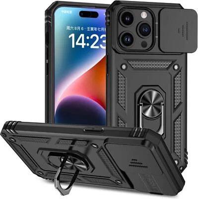 Funda Apple Iphone 15 Pro (5G) Antigolpes Soporte Anillo Cubre Lente + Protector