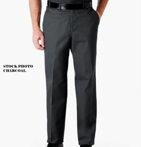 Men's Uniform Pants 38x29 Charcoal/Dark Gray Flat Casual Front SoftTwill NWOT - Picture 1 of 6