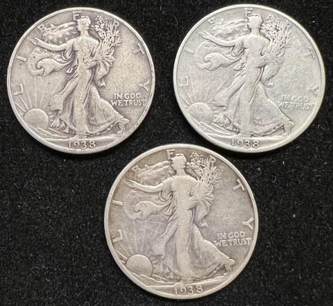 1928-D  90% Silver Walking Liberty Half Fine-Very Fine Key Date WH2 Cover
