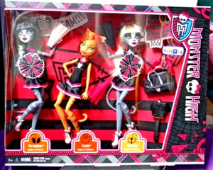 MONSTER HIGH FEARLEADING DOLL SET TORALEI WERECAT SISTERS PURRSEPHONE MEOWLODY - Picture 1 of 2