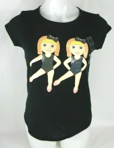 Children's Place Black Short Sleeve Dancer Embellished Shirt Girls/ Kids Size 16 - Picture 1 of 12